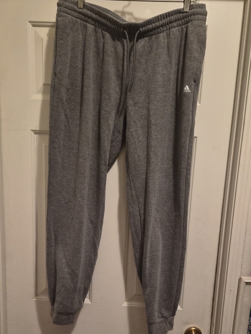 adidas Gray Men's Fleece Joggers with Elastic Waist